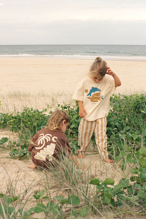 RHYTHM - Kids Peace SS T-Shirt Natural White
