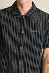 RHYTHM Seersucker Stripe Ss Shirt Black