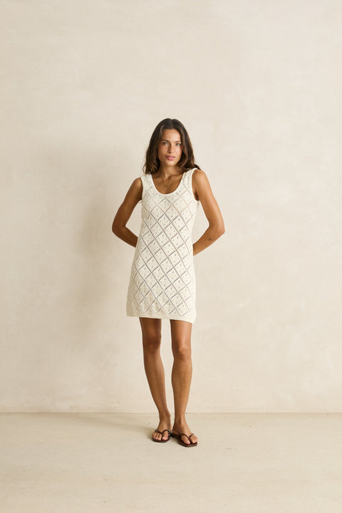 RHYTHM Jaffa Knit Mini Dress Sand
