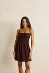 RHYTHM Staple Mini Dress Chocolate