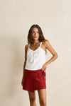 RHYTHM Staple Tie Front Slip Top White