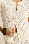 RHYTHM Jaffa Short Sleeve Cardigan Sand