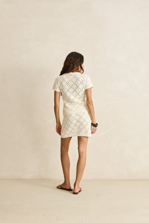 RHYTHM Jaffa Knit Mini Skirt Sand
