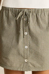 RHYTHM Lenni Check Skort Olive