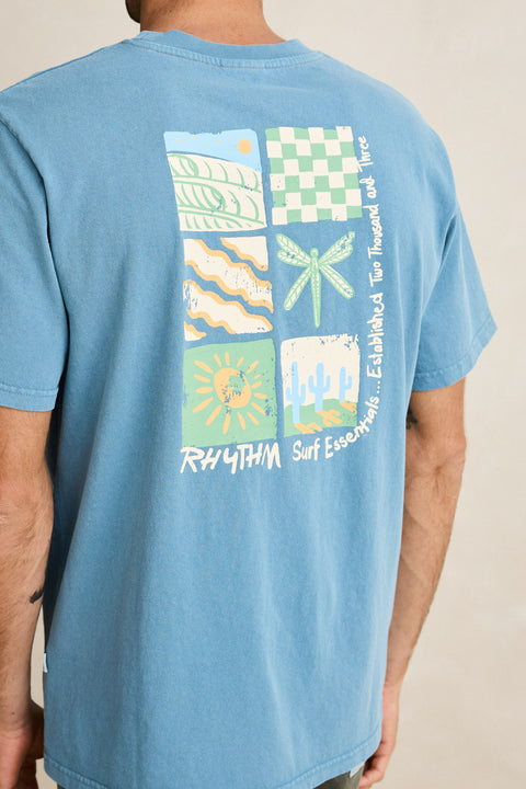 RHYTHM - Mementos Vintage SS T-Shirt Bluestone