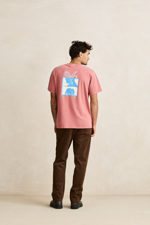 RHYTHM - Echoes Vintage Ss T-Shirt Dusty Rose