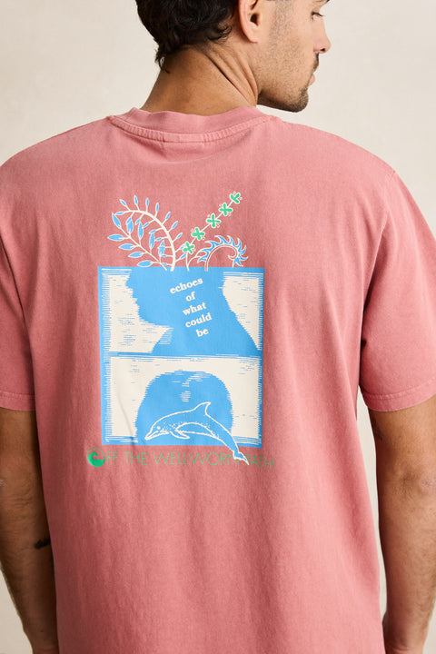 RHYTHM - Echoes Vintage Ss T-Shirt Dusty Rose