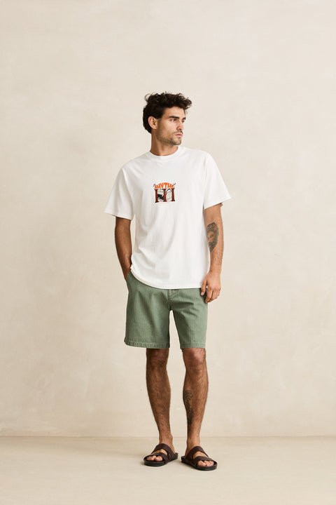 RHYTHM - Essential Herringbone Short Olive