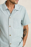 RHYTHM - Seersucker Stripe Ss Shirt Pine