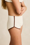 RHYTHM Lily Rib Contrast Boyleg Pant Cream