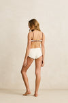 RHYTHM Lily Rib Contrast Boyleg Pant Cream