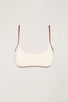 RHYTHM Lily Rib Contrast Crop Top Cream