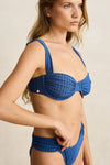 RHYTHM Pacific Rib Soft Strap Balconette Top Dark Blue