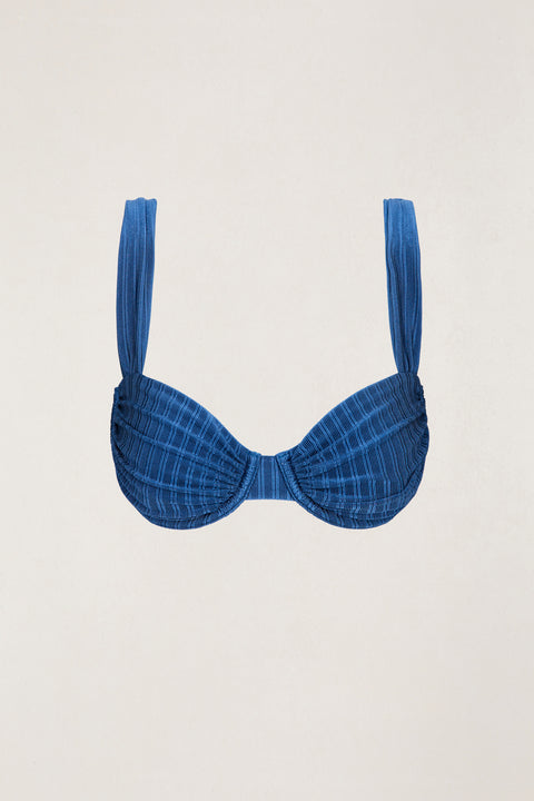 RHYTHM Pacific Rib Soft Strap Balconette Top Dark Blue