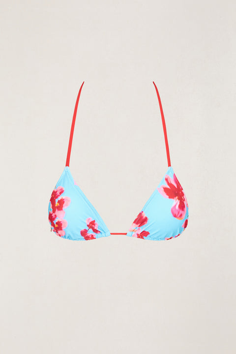 RHYTHM - Samba Floral Contrast Slide Tri Top Blue