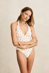 RHYTHM - Mila Reversible Halter Neck One Piece Cream