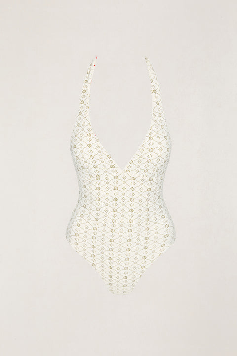 RHYTHM - Mila Reversible Halter Neck One Piece Cream