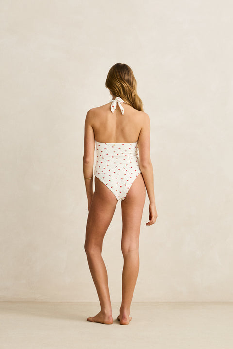 RHYTHM - Mila Reversible Halter Neck One Piece Cream