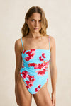 RHYTHM - Samba Floral Scrunched Side One Piece Blue