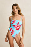 RHYTHM - Samba Floral Scrunched Side One Piece Blue