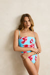 RHYTHM - Samba Floral Scrunched Side One Piece Blue
