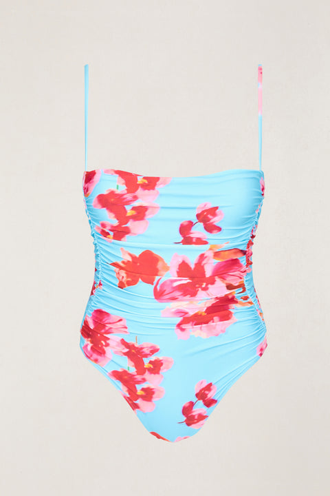 RHYTHM - Samba Floral Scrunched Side One Piece Blue