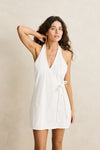 RHYTHM - Louise Wrap Mini Dress White