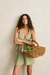 RHYTHM - Vista Stripe Mini Dress Olive