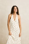 RHYTHM - Mila Floral Halter Neck Maxi Dress Cream