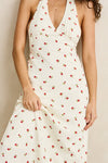 RHYTHM - Mila Floral Halter Neck Maxi Dress Cream