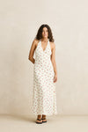 RHYTHM - Mila Floral Halter Neck Maxi Dress Cream