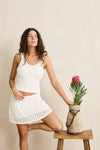 RHYTHM - Gigi Lace Scoop Neck Tank White