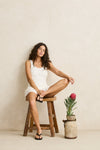 RHYTHM - Gigi Lace Scoop Neck Tank White