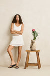 RHYTHM - Gigi Lace Scoop Neck Tank White