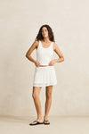 RHYTHM - Gigi Lace Scoop Neck Tank White