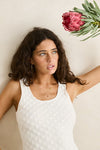 RHYTHM - Gigi Lace Scoop Neck Tank White