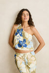 RHYTHM Blanca Floral One Shoulder Top Olive