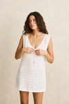 RHYTHM - Sandy Cove Tie Front Mini Dress White