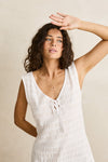 RHYTHM - Sandy Cove Tie Front Mini Dress White