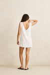 RHYTHM - Sandy Cove Tie Front Mini Dress White