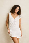 RHYTHM - Sandy Cove Tie Front Mini Dress White