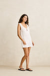 RHYTHM - Sandy Cove Tie Front Mini Dress White