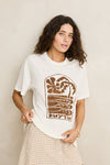 RHYTHM Palm And Sun Oversized T-Shirt Vintage White