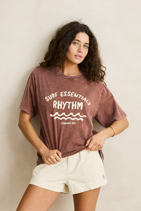 RHYTHM Surf Essentials Oversized Tee Chocolate