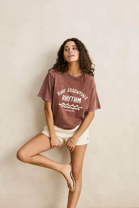 RHYTHM Surf Essentials Oversized Tee Chocolate