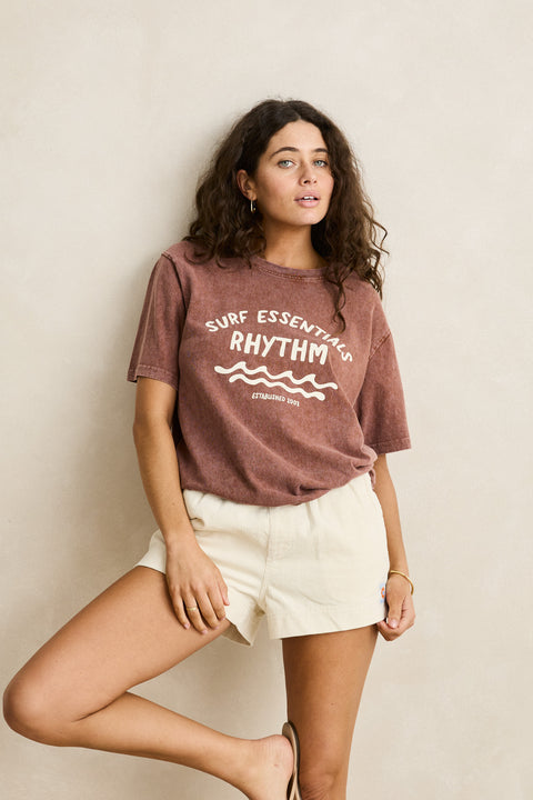 RHYTHM Surf Essentials Oversized Tee Chocolate