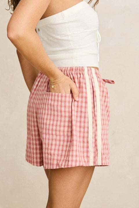 RHYTHM - Kirra Check Short Pink