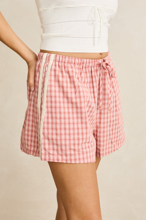 RHYTHM - Kirra Check Short Pink