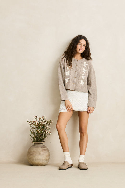 RHYTHM - Gigi Lace Mini Skirt White