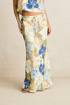 RHYTHM Blanca Floral Bias Cut Maxi Skirt Olive